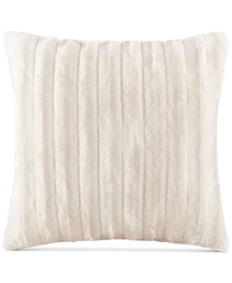Duke Ribbed Faux-Fur Decorative Pillow, 20" x 20"