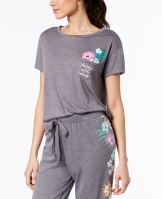 Jenni by Jennifer Moore Graphic-Print Pajama Top, Created for Macy's at   Women's Clothing store