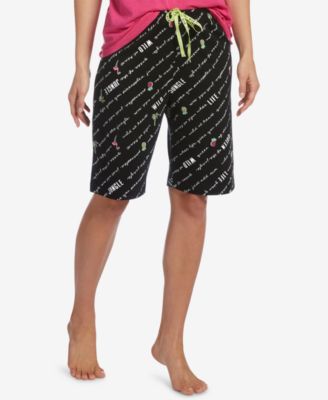 Hue - Logo-Drawstring Bermuda Pajama Shorts