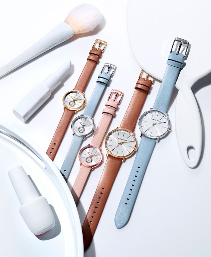 Michael Kors Women's Pyper Luggage Leather Strap Watch 38mm & Reviews