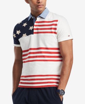 red white and blue tommy hilfiger polo