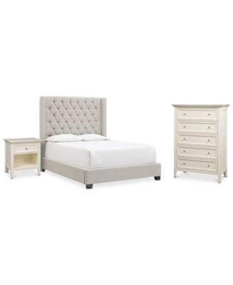 Monroe Upholstered Bedroom Furniture, 3-Pc. Set (Full Bed, Nightstand ...