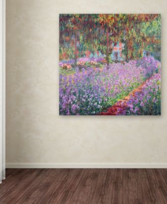 Claude Monet 'The Artist's Garden at Giverny' 14" x 14" Canvas Art Print