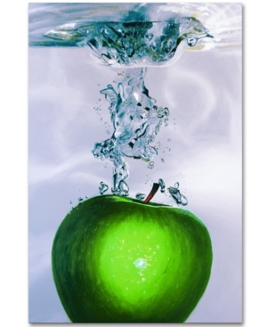 Trademark Global Roderick Stevens 'apple Splash Ii' 22" X 32" Canvas Art Print