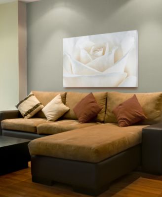 Cora Niele 'Pure White Rose' Canvas Art - 32" x 22" x 2"