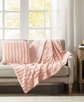 Duke Ribbed Faux-Fur Decorative Pillow, 20" x 20"