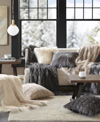 Edina Faux-Fur Decorative Pillow, 20" x 20"