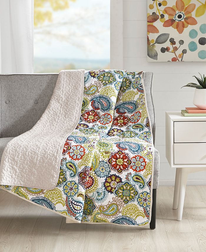 Paisley quilted throw store