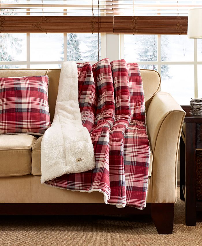 Woolrich Reversible Plaid & Sherpa 18" Decorative Pillow 2Pack Macy's