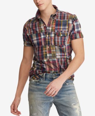 Polo Ralph Lauren Men's Classic Fit Madras Patchwork Shirt & Reviews -  Casual Button-Down Shirts - Men - Macy's