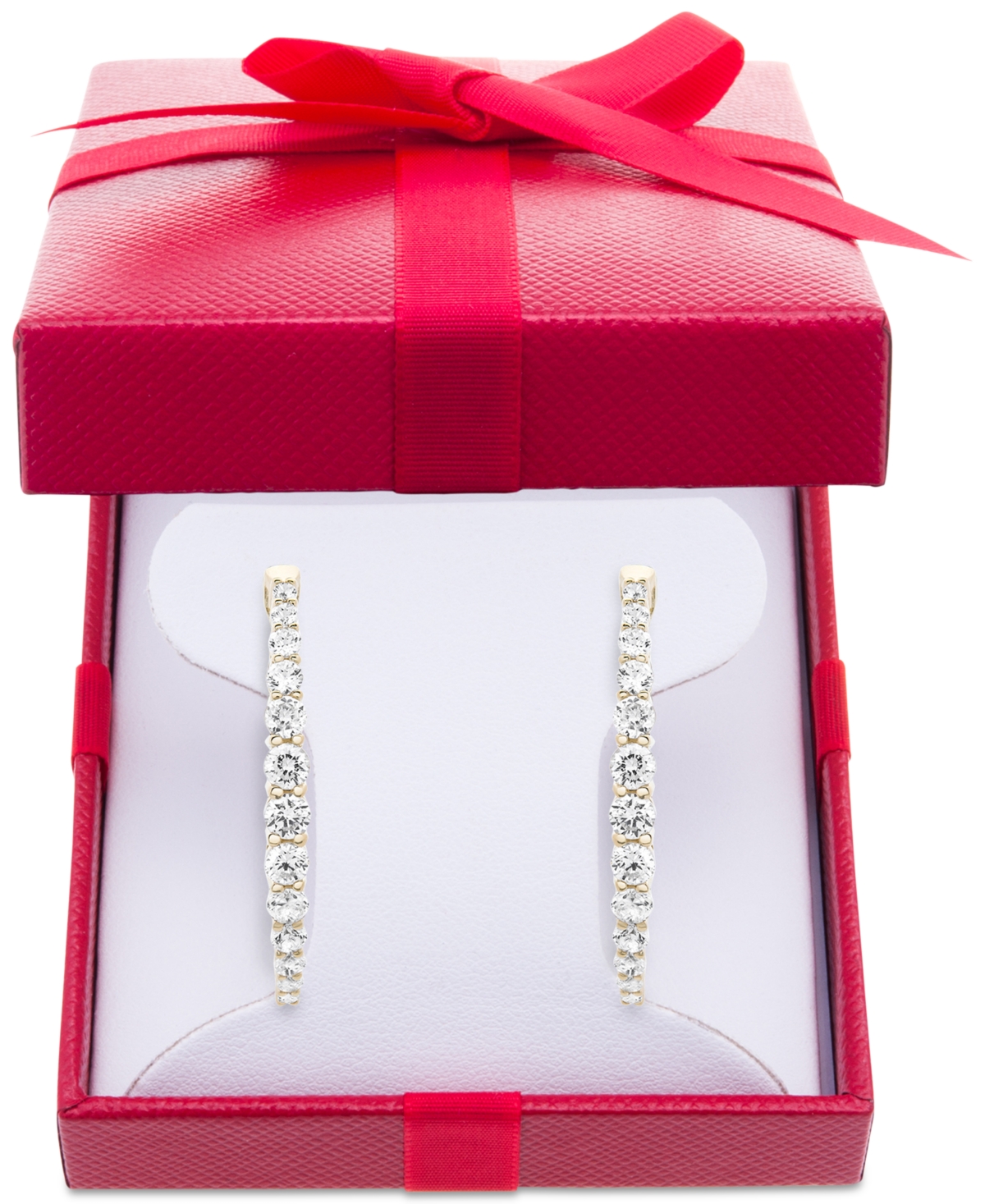 Diamond Hoop Earrings (1 ct. t.w.) in 14k White, Yellow or Rose Gold