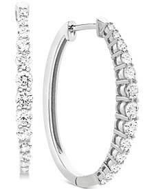 Diamond Hoop Earrings (1 ct. t.w.) in 14k Gold, Rose Gold, or White Gold
