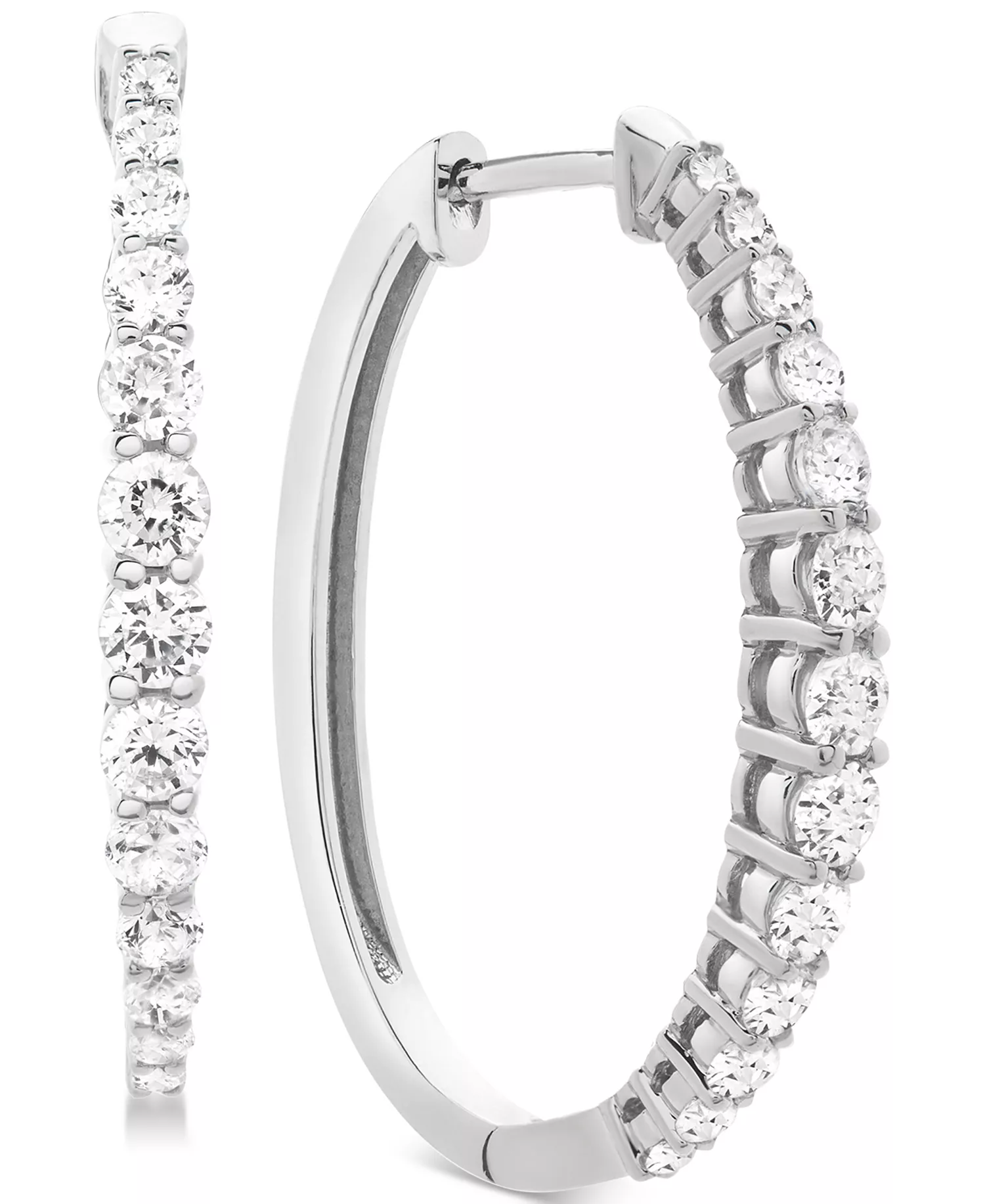 Macy’s Diamond Hoop Earrings in 14k White Gold, ,530 (originally ,400)