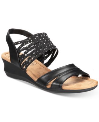 Impo Gamila Stretch Embellished Wedge Sandals - Macy's