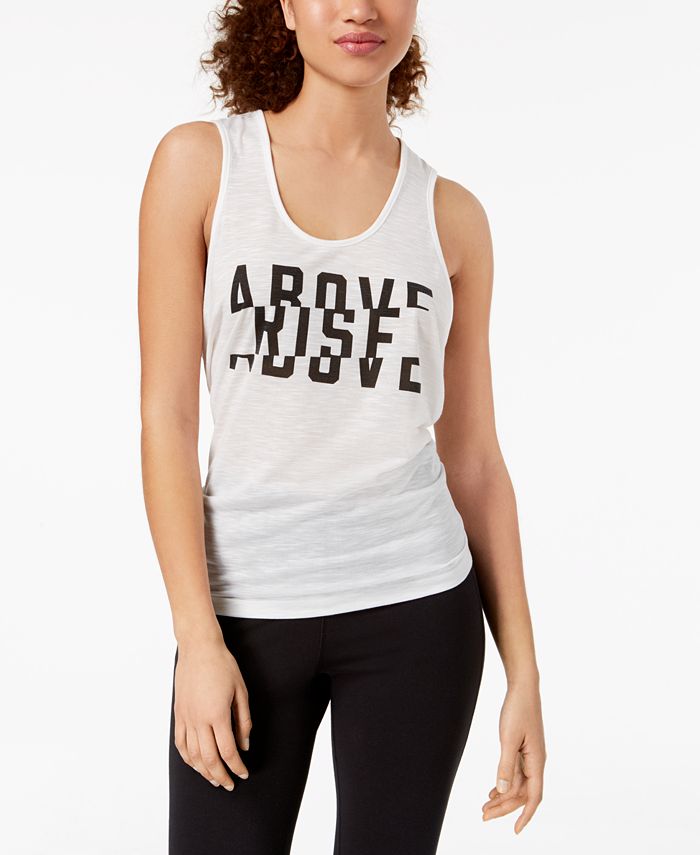 Material Girl Active Juniors' Rise Above Graphic Knot-Back Tank Top ...
