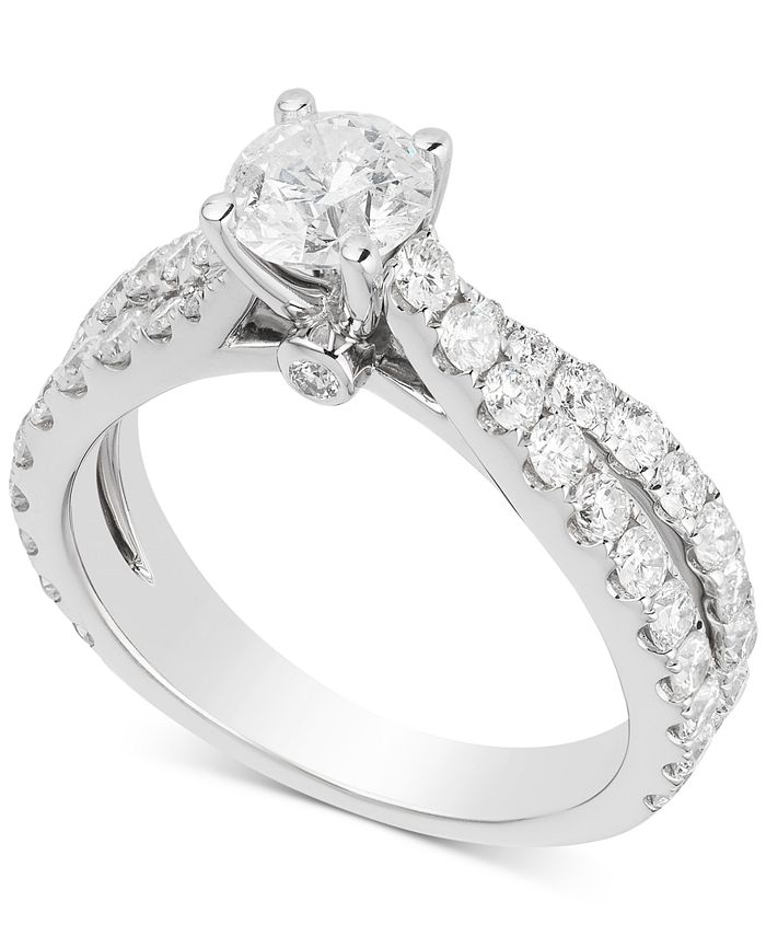 Macy's Diamond Engagement Ring (2 ct. t.w.) in 14k White Gold - Macy's