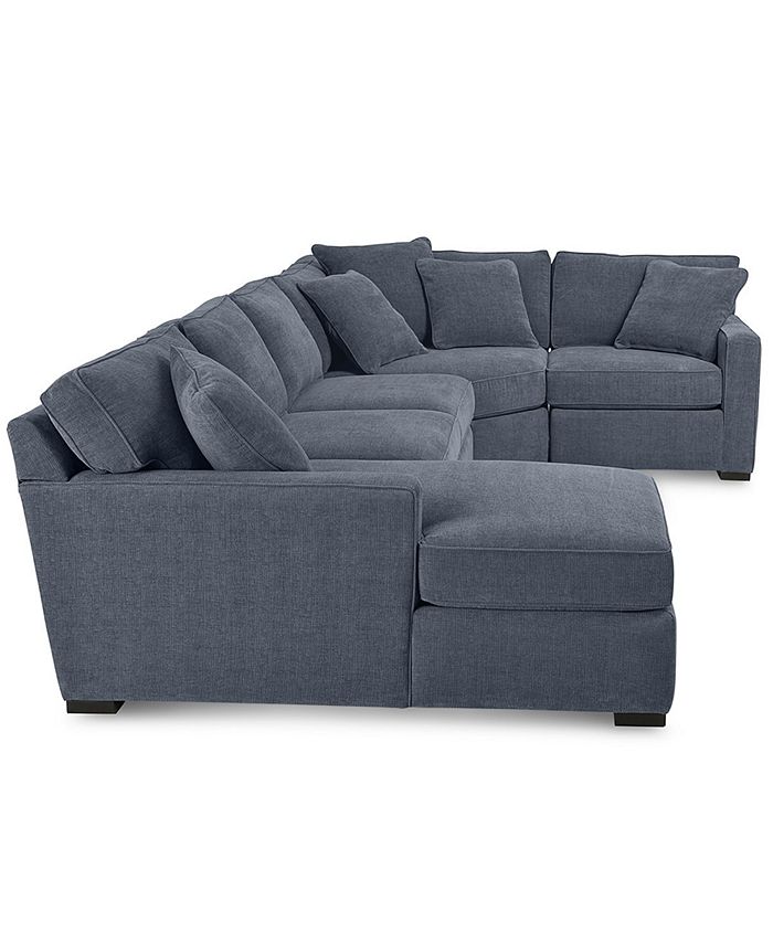 Furniture Radley 4Pc. Fabric Chaise Sectional Sofa with Wedge Piece
