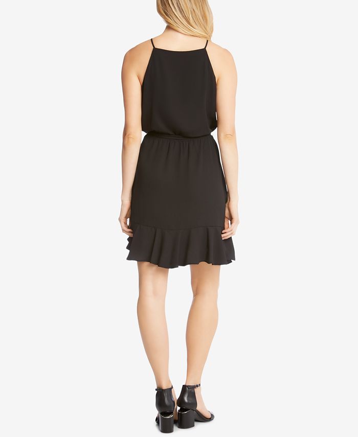Karen Kane Blouson Long Sleeve Faux Wrap Dress - Small