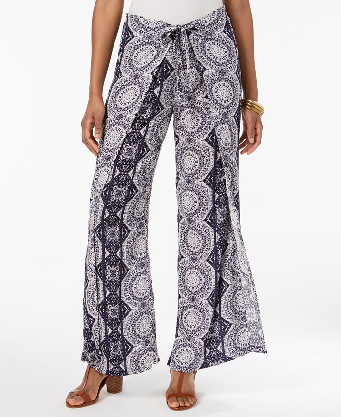 Style & Co Wrap-Front Printed Pants, Created for Macy's & Reviews ...