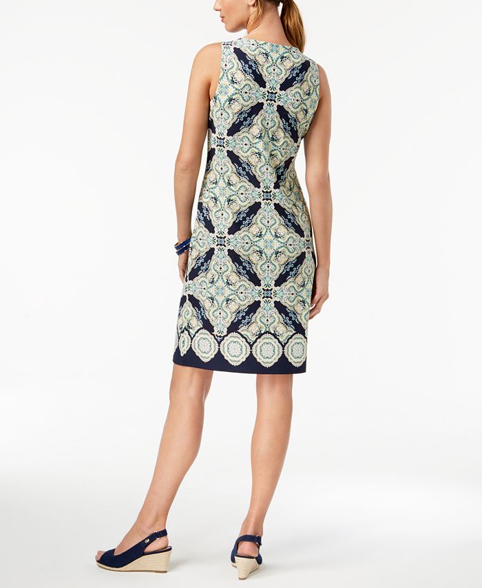 Charter Club Petite Sleeveless Printed Dress, Created for Macy's - Macy's