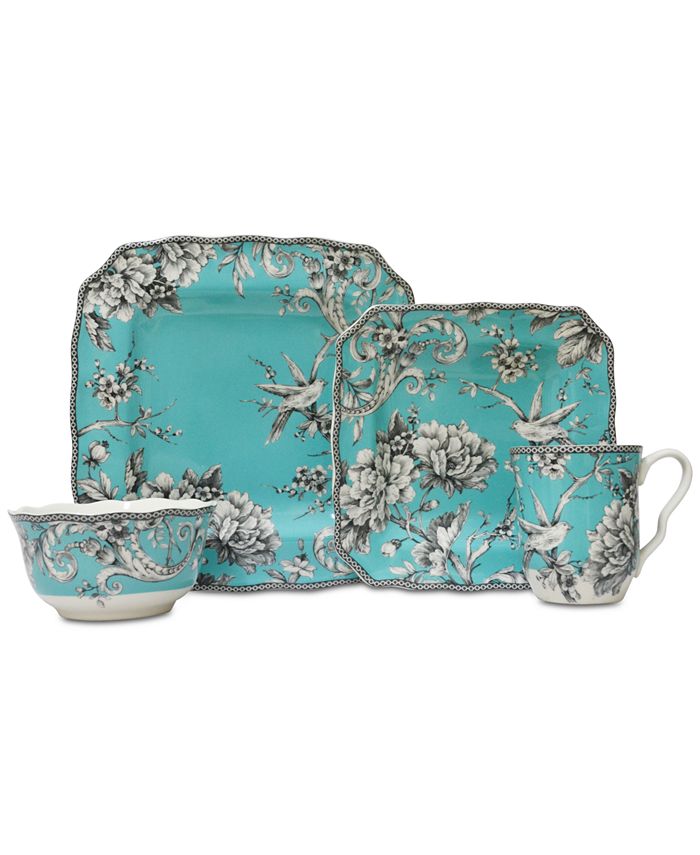 222 Fifth - Adelaide Turquoise 16-Pc. Dinnerware Set, Service for 4