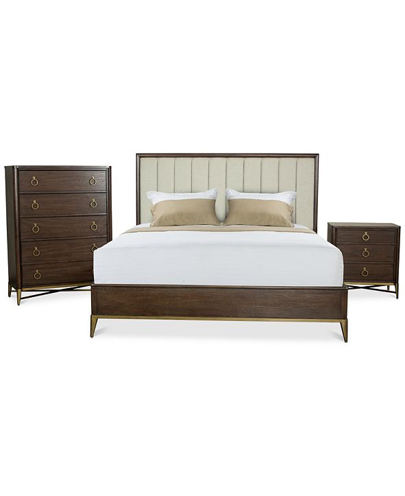Furniture Ethan Upholstered Bedroom Furniture, 3-Pc. Set (California King Bed, Nightstand ...