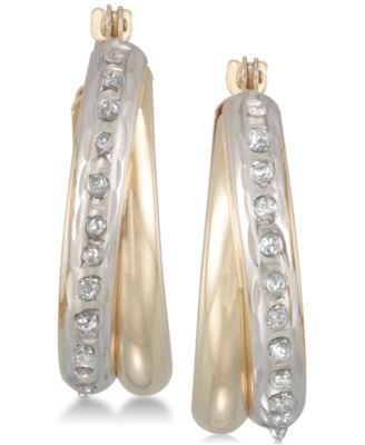 diamond fascination hoop earrings macy's