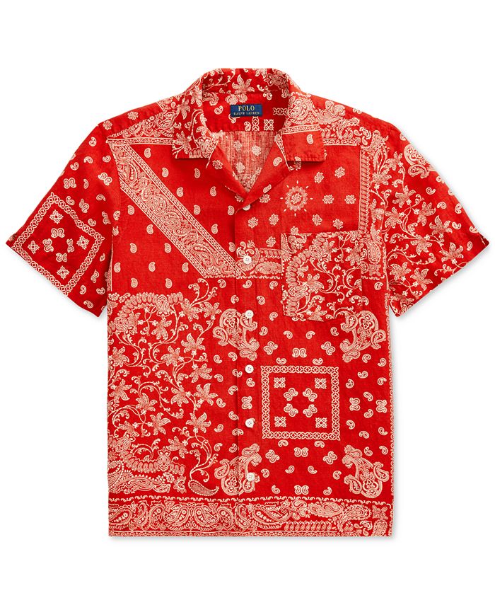 Polo by Ralph Lauren, Shirts, Mens Polo Ralph Lauren Bandana Print  Classic Shirt Red Size Medium