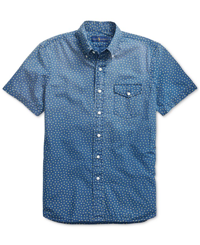 Polo Ralph Lauren Men's Classic-Fit Star Micro-Print Shirt - Macy's