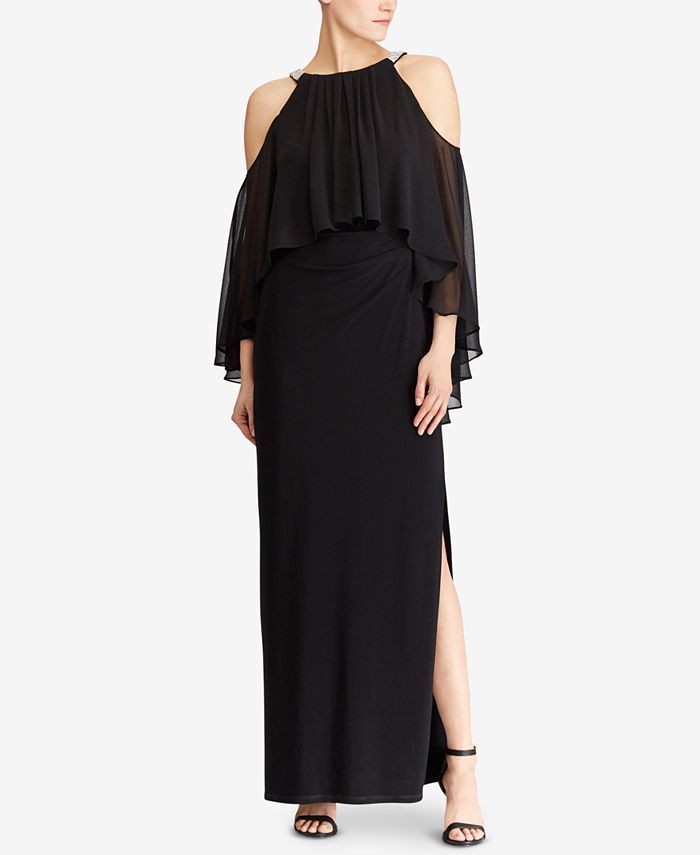 Lauren Ralph Lauren Beaded Cold-Shoulder Gown & Reviews - Dresses 
