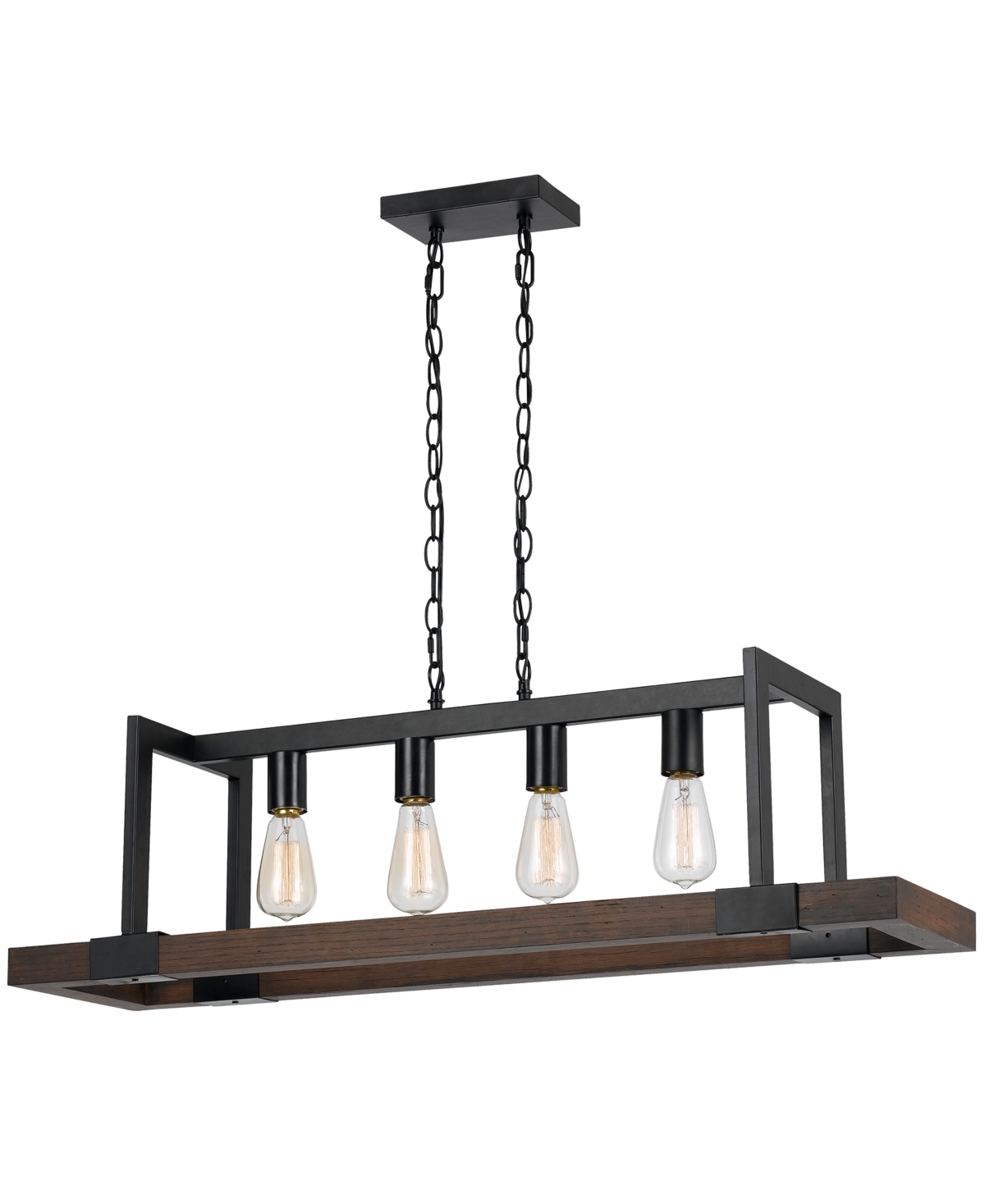 Shop Cal Lighting 4-light Antonio Chandelier In Wood,black