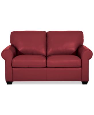 Orid 59" Leather Roll Arm Loveseat