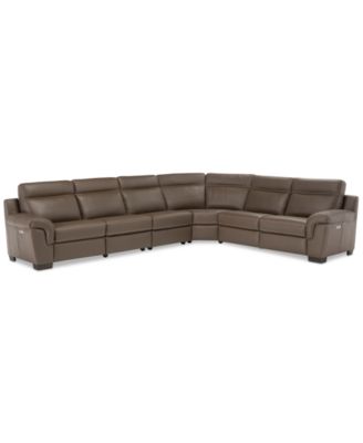 CLOSEOUT! Julius 150" II 6-Pc. Leather Sectional Sofa With 2 Power Recliners, Power Headrests & USB Power Outlet