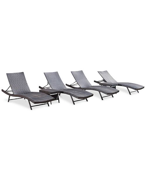 Furniture Veracruz Outdoor 6 Pc Chaise Lounge Set Quick Ship Reviews Furniture Macy S