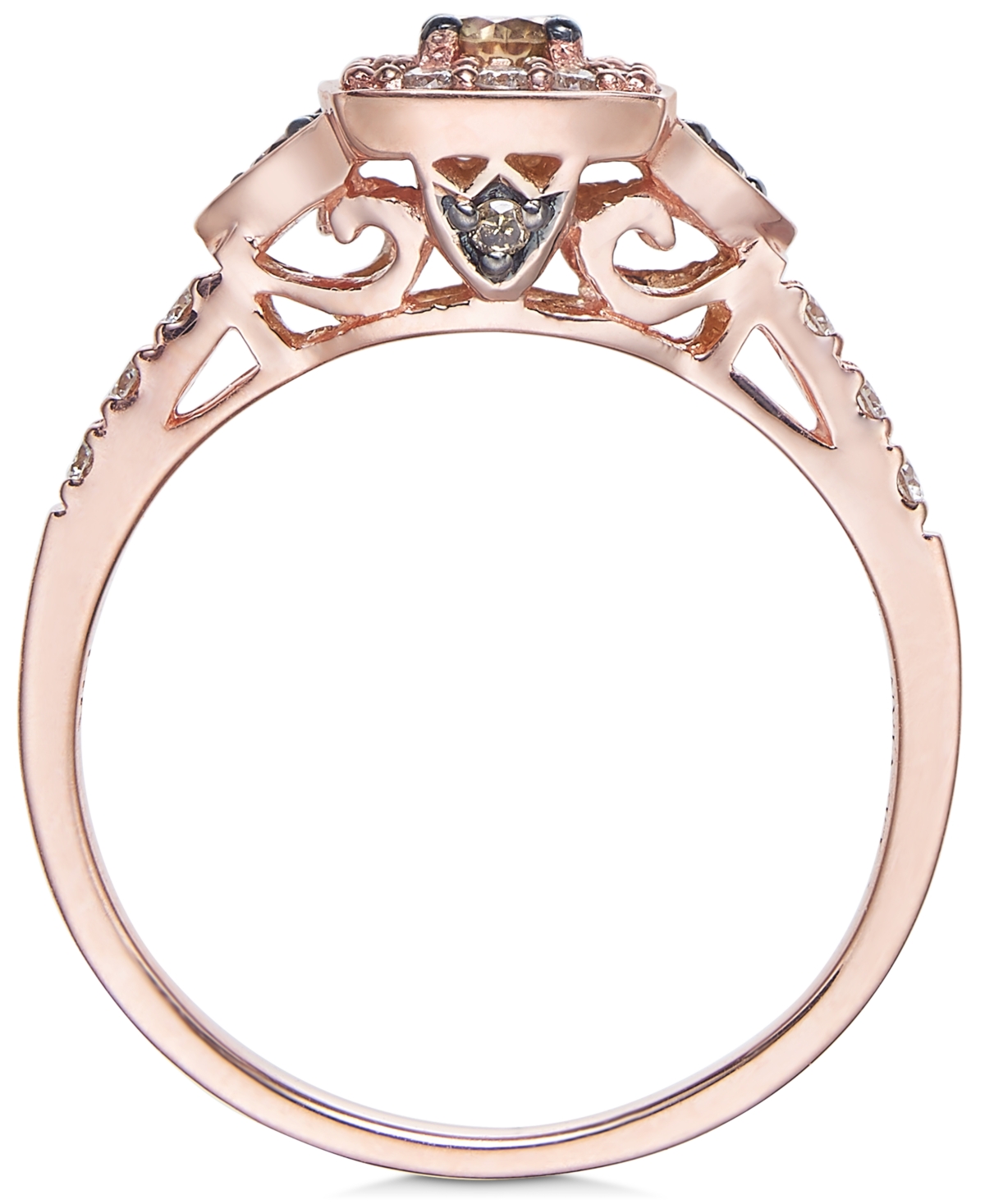 Chocolate by Petite Le Vian Chocolate and White Diamond Ring (3/8 ct. t.w.) in 14k Rose, Yellow or White Gold