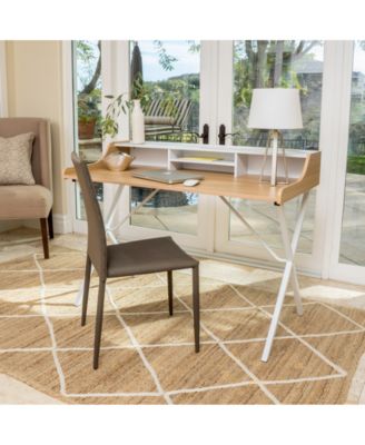 Noble House - Jefferson Oak & White Computer Desk, Quick Ship
