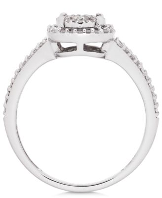 Cushion-Cut Diamond Promise Ring (1/4 ct. t.w.) in Sterling Silver  