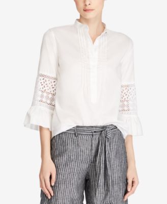 Lauren Ralph Lauren - Lace Bell-Sleeve Cotton Top