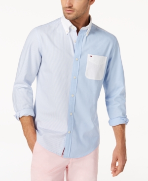TOMMY HILFIGER MEN'S PIECED OXFORD SHIRT, CREATED FOR MACY'S