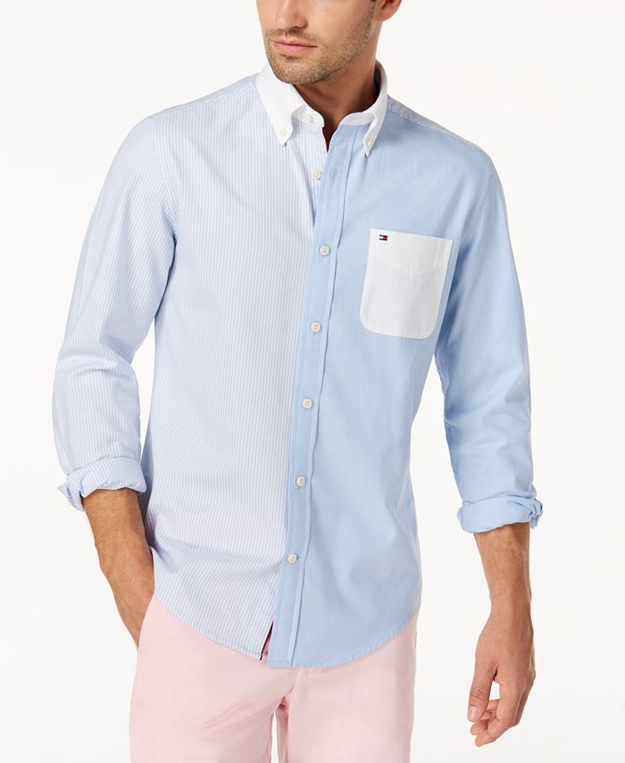 Tommy Hilfiger Men's Pieced Oxford Shirt, Created for Macy's - Macy's