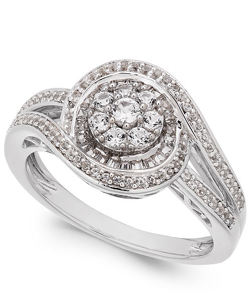 Macy S Diamond Cluster Circle Ring 1 2 Ct T W In Sterling