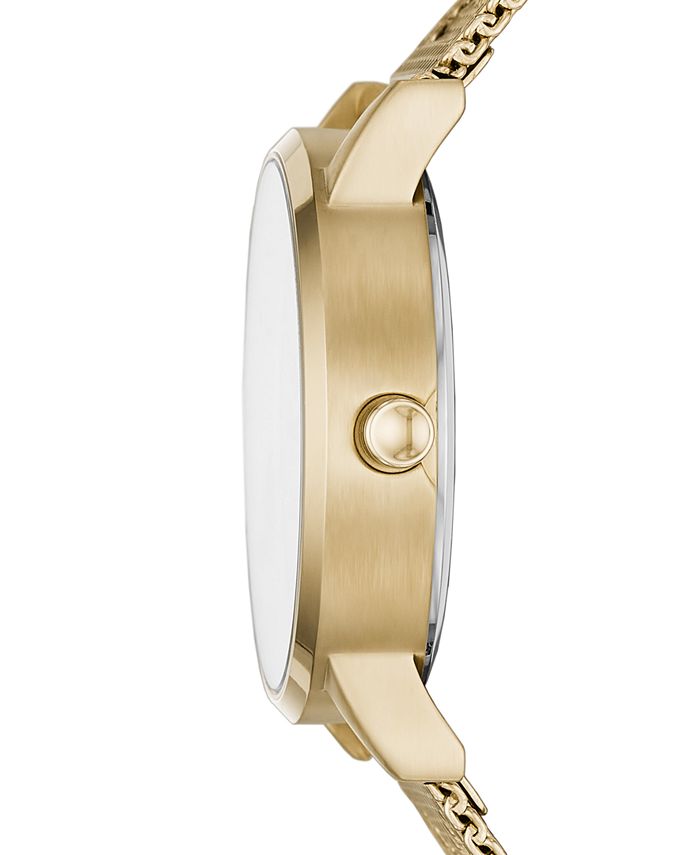 DKNY Women's SoHo Gold-Tone Stainless-Steel Mesh Bracelet Watch 34mm ...