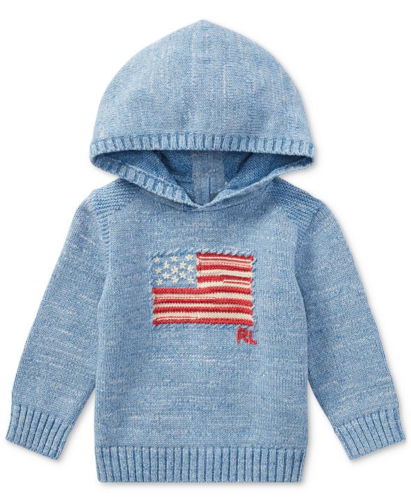 Polo Ralph Lauren Ralph Lauren American Flag Cotton Hoodie, Baby Boys