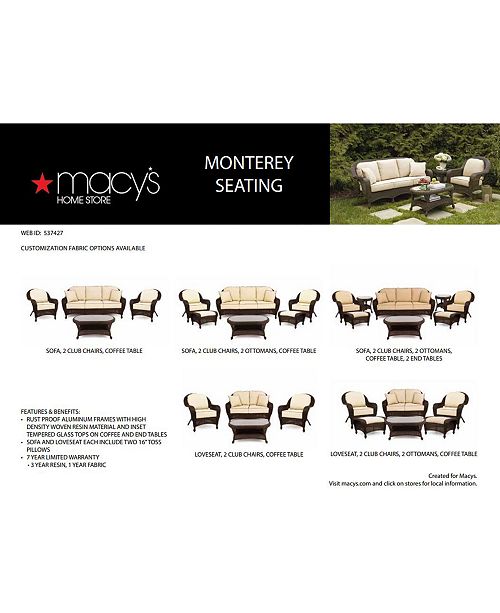 Furniture Monterey Outdoor Seating Collection, with Sunbrella® Cushions