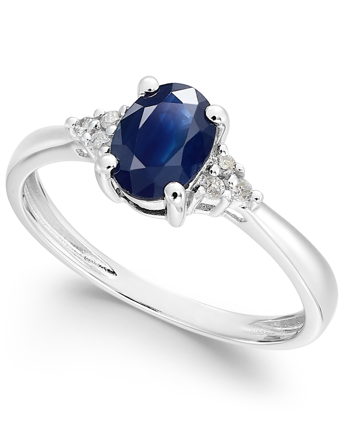 Macy's Sapphire (9/10 Ct. T.w.) And Diamond Accent Ring In 14k White Gold (also Available In Tanzanite, Eme In Sapphire,white Gold