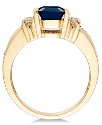 EFFY&reg; Sapphire (2-1/4 ct. t.w.) and Diamond (1/6 ct. t.w.) Ring in 14k Gold (Also Available in Emerald)