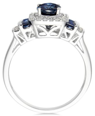 Sapphire (1 ct. t.w.) and Diamond (1/5 ct. t.w.) Ring in 14k Gold (Also available in Emerald and Ruby)