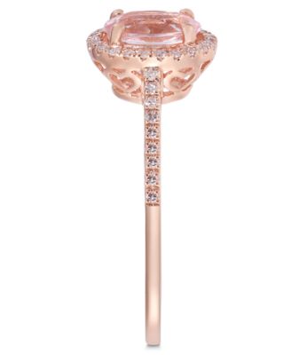 Morganite (5/8 ct. t.w.) and Diamond (1/6 ct. t.w.) Ring in 14k Rose Gold