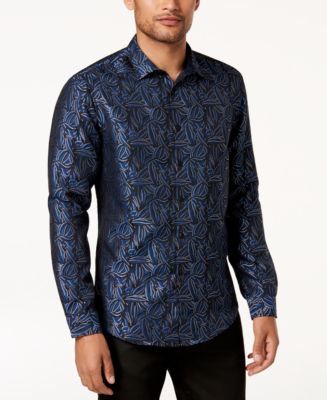 Inserch Long Sleeve Paisley Jacquard Shirt LS005-126 Purple main image 0