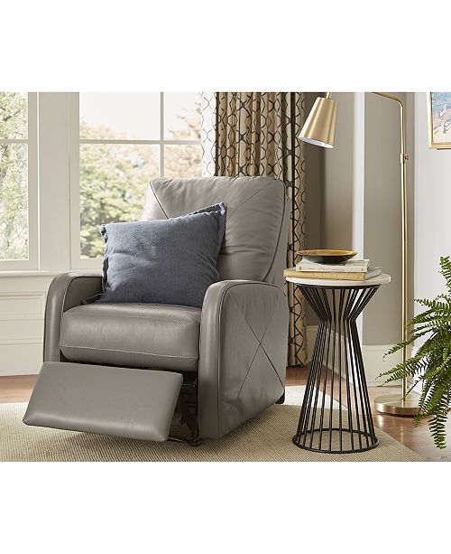 Furniture Finchley Leather Swivel Glider Recliner Reviews Recliners Furniture Macy S